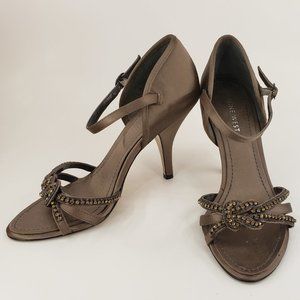 NINE WEST Satin Brown High Heel Sandal